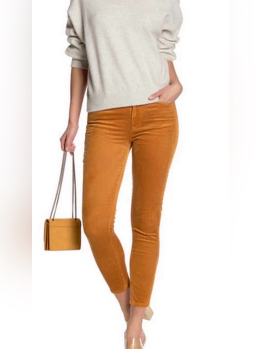 Paige Hoxton Ankle Zip Cords Jeans Granite Gray 29